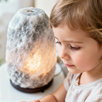 Nocna lampka solna 3-4 kg SZARA z soli kopalni dla dziecka